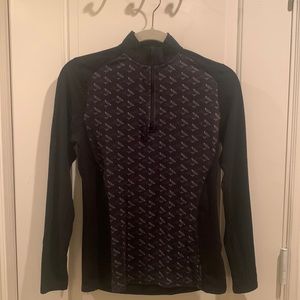 Black Hot Chillys Half Zip Top Ski Snowboard Layer Size S